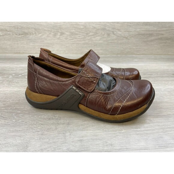 Romika Milla 96 Women's 6 Brown Leather Slip-On Round Toe Footbed Mary Jane Shoe - Picture 1 of 10